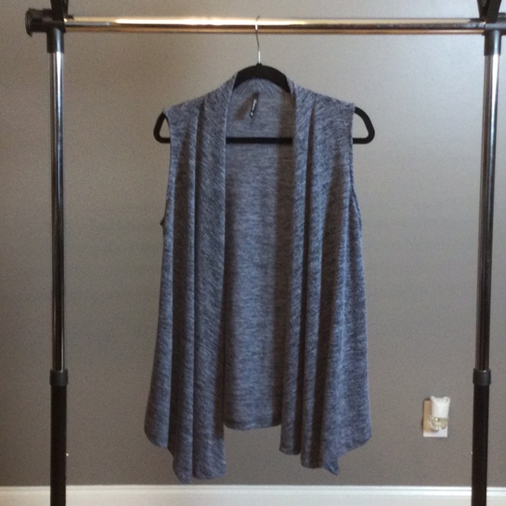 MP New Directions boho blue fleck vest drape
